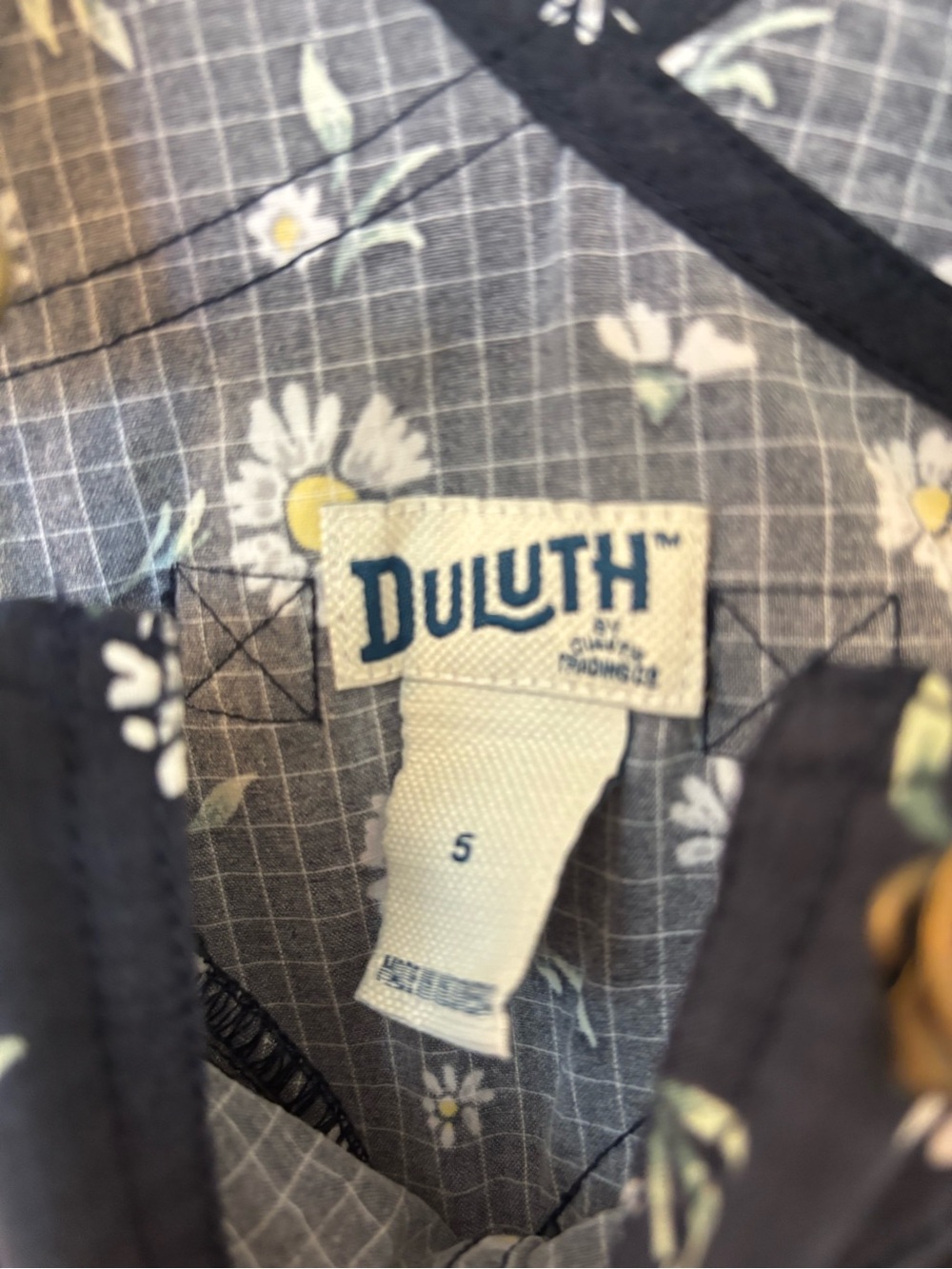 Duluth Trading Co Navy Floral Daisy Kids Overalls - Picture 2 of 3
